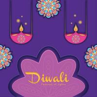 diwali poster traditioneel Indisch viering vector