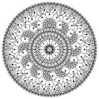 cirkelvormig patroon in de vorm van mandala met bloem voor henna, mehndi vector