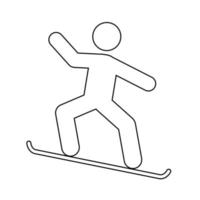 snowboard man pictogram mensen in beweging actieve levensstijl teken vector