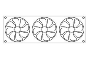 eenvoudige illustratie van ventilator of koelsysteem vector