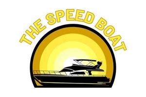 het speedboot silhouet retro design vector