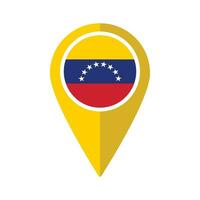 vlag van Venezuela vlag Aan kaart nauwkeurig icoon geïsoleerd geel kleur vector