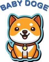 baby doge crypto valuta schattig karakter poster vector