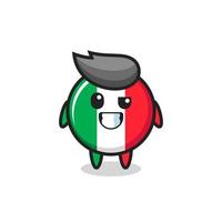 schattige Italiaanse vlagmascotte met een optimistisch gezicht vector