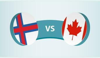 Faeröer eilanden versus Canada, team sport- wedstrijd concept. vector