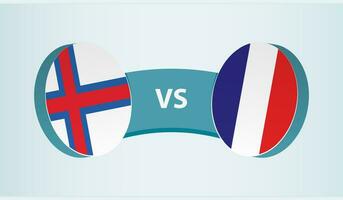 Faeröer eilanden versus Frankrijk, team sport- wedstrijd concept. vector