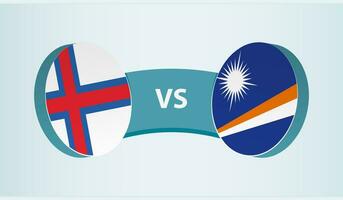 Faeröer eilanden versus maarschalk eilanden, team sport- wedstrijd concept. vector
