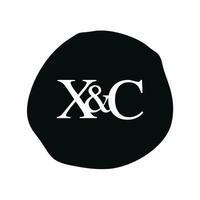 xc eerste logo brief borstel monogram bedrijf vector