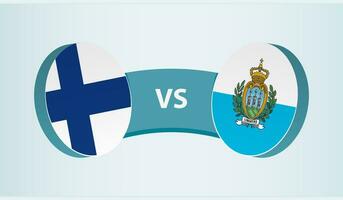 Finland versus san marino, team sport- wedstrijd concept. vector