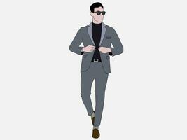 vector van Mannen mode vervelend zonnebril met wit achtergrond. mode stijl themed illustraties.