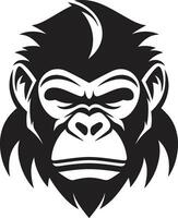 majestueus dieren in het wild blik gorilla logo bevallig gorilla silhouet iconisch ontwerp vector