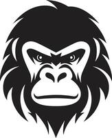 bevallig gorilla blik emblematisch icoon vorstelijk aard majesteit zwart logo kunst vector