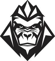 vorstelijk gorilla majesteit minimalistische embleem aap ambassadeur in monochroom logo kunst vector