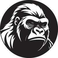 iconisch primaat majesteit zwart vector kunst gorilla uitmuntendheid in minimalisme embleem ontwerp