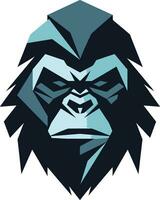 vorstelijk gorilla ambassadeur monochromatisch symbool aap majesteit in eenvoud vector ontwerp