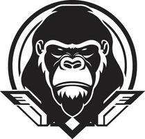 vorstelijk oerwoud ambassadeur vector silhouet aap majesteit in eenvoud emblematisch logo