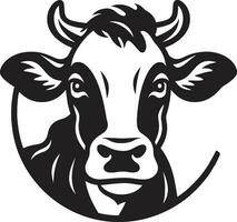 zuivel koe zwart vector logo voor app zwart zuivel koe logo vector voor app