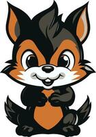 chipmunk logo voor creatief professioneel chipmunk zwart vector logo icoon