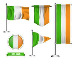 vector reeks van de nationaal vlag van Ierland in divers creatief ontwerpen