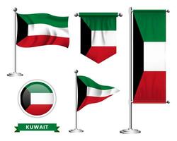 vector reeks van de nationaal vlag van Koeweit in divers creatief ontwerpen
