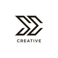 brief se modern eerste creatief monogram typografie logo vector