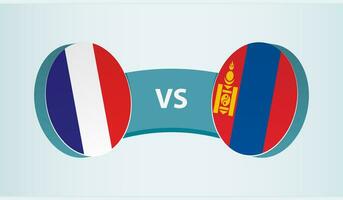 Frankrijk versus Mongolië, team sport- wedstrijd concept. vector