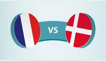 Frankrijk versus Denemarken, team sport- wedstrijd concept. vector