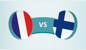 Frankrijk versus Finland, team sport- wedstrijd concept. vector