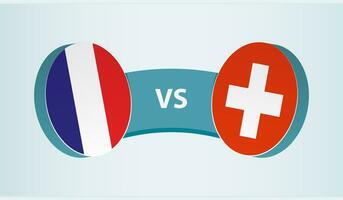 Frankrijk versus Zwitserland, team sport- wedstrijd concept. vector