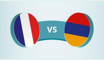 Frankrijk versus Armenië, team sport- wedstrijd concept. vector