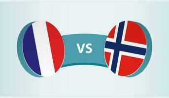 Frankrijk versus Noorwegen, team sport- wedstrijd concept. vector