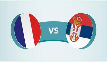 Frankrijk versus servië, team sport- wedstrijd concept. vector