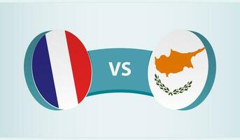 Frankrijk versus Cyprus, team sport- wedstrijd concept. vector