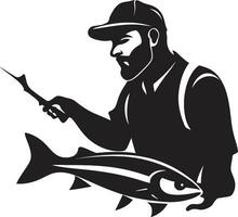 visser zwart vector logo icoon een tijdloos symbool van moeilijk werk en volharding strak en modern visser logo ontwerp