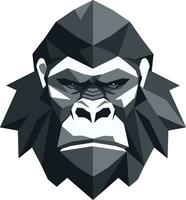 iconisch aard monarch aftekenen aap vorstelijk gorilla majesteit minimalistische embleem vector