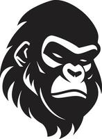 gorilla uitmuntendheid in zwart en grijs embleem aap emblematisch icoon dieren in het wild majesteit vector