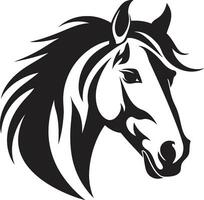 ruiters kalmte monochromatisch paard icoon majestueus paarden elegantie zwart vector kunst