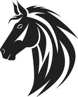 paard silhouet uitmuntendheid emblematisch icoon wild majesteit in zwart logo symbool vector