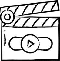 Filmklapper hand- getrokken vector illustratie