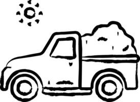 vrachtauto hand- getrokken vector illustratie