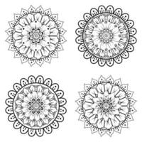 cirkelvormig patroon in de vorm van mandala met bloem voor henna vector