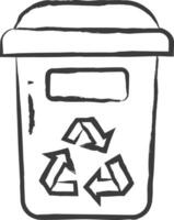 recycling kan hand- getrokken vector illustratie