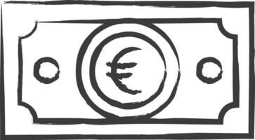 euro hand- getrokken vector illustratie