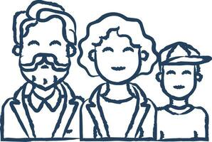 familie hand- getrokken vector illustratie