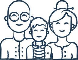 familie hand- getrokken vector illustratie