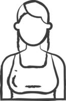 vrouw hand- getrokken vector illustratie