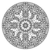 cirkelvormig patroon in de vorm van mandala met bloem voor henna vector