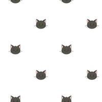 zwart kat uiteinde van een loop patroon. kat karakter is in tekening stijl voor ontwerpen baby kleren. hand- getrokken naadloos patroon met tekenfilm katje. Boheems kinderkamer afdrukken. vector illustratie