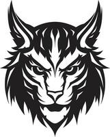 majestueus stengel iconisch zwart lynx kalmte van de wild emblematisch lynx logo vector