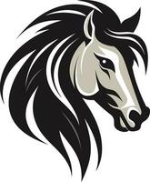 minimalistisch paarden kunst monochroom embleem icoon van vrijheid paard vector logo